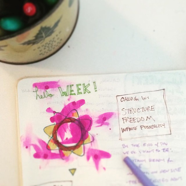 Hello Monday! Creative Genius Planning Session in process. Calling in Structure, Freedom + Infinite Possibilities for the week ahead. (Creative Genius Planning Kit is in the Creative Dream Circle: http://bit.ly/growyourdepth )