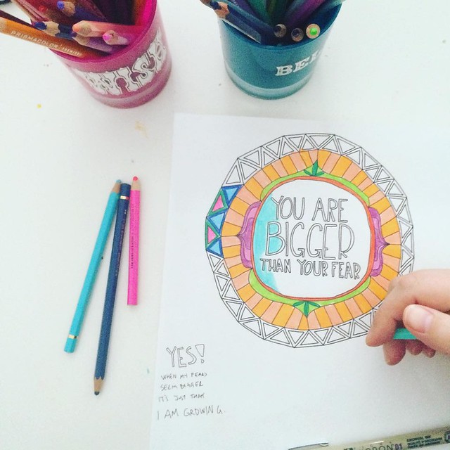 Playing with this week's coloring + journaling pages for The Year Of Dreams Epic Playbook. #happy #coloring #journaling http://bit.ly/YearOfDreams