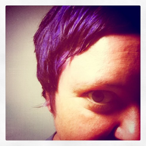 Purple hair.