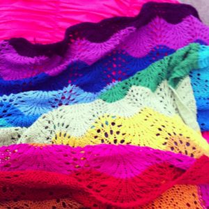 Free Knitting Pattern: Rainbow Superhero Blanket width=