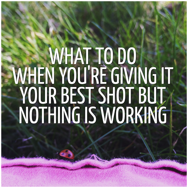 what to do when you give it your best shot and nothing is working