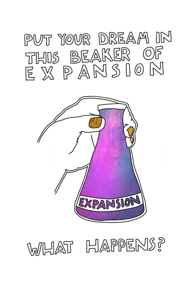 Journal Prompt: Put your dream in this beaker of expansion. What happens?