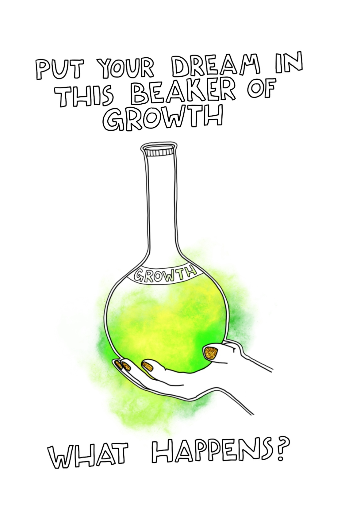 Journal prompt: Put your dream in this beaker of growth. What happens?
