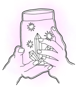 hands holding jar