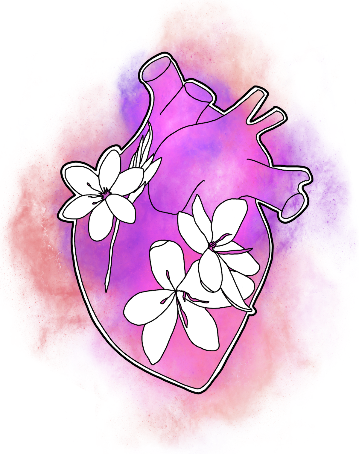 Heart with flowers