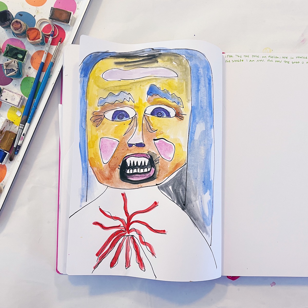 A self portrait of my volatile feelings, from this morning in my journal.